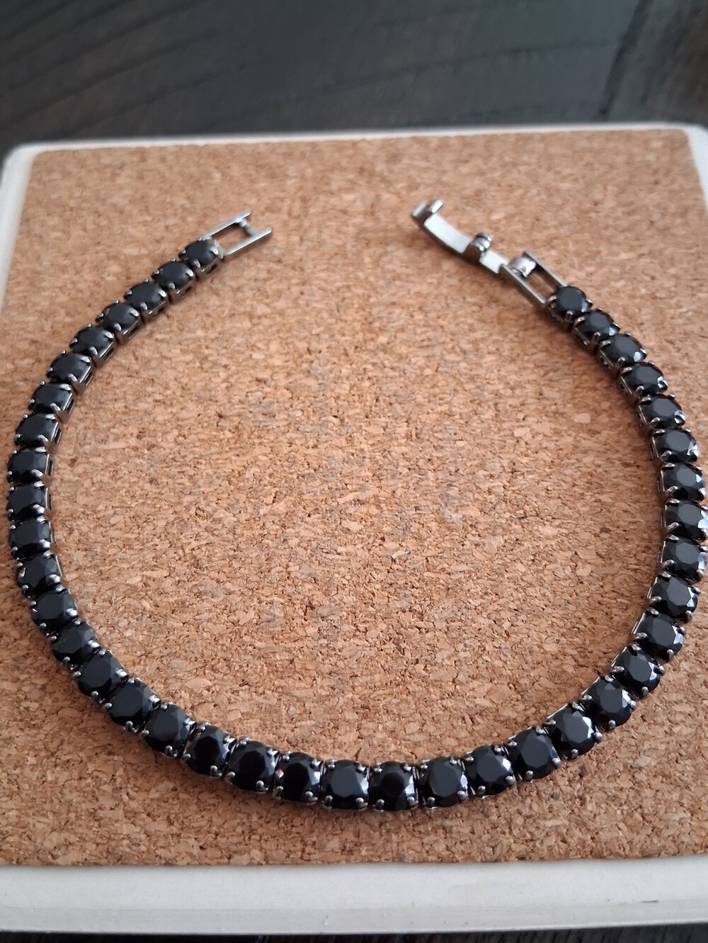 Black Stone Black Tennis Bracelet